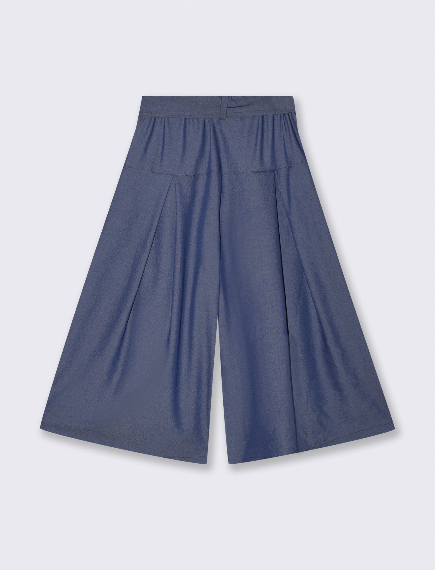 Pantaloni eleganti con fiocco e pieghe - Denim