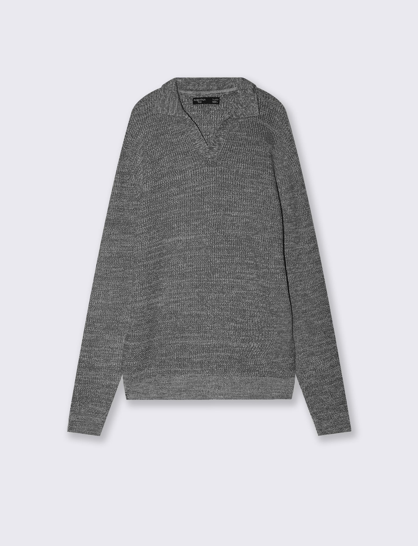 Maglia polo in misto viscosa effetto twist - Nero