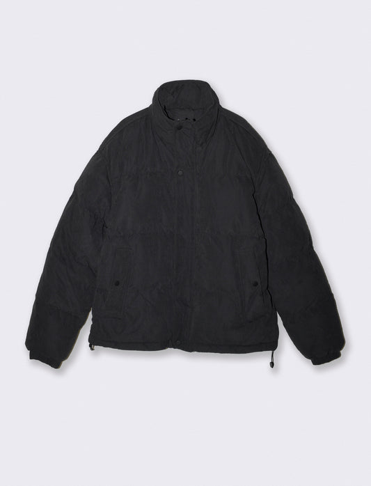 Giubbotto imbottito effetto nabuk elegante - Nero