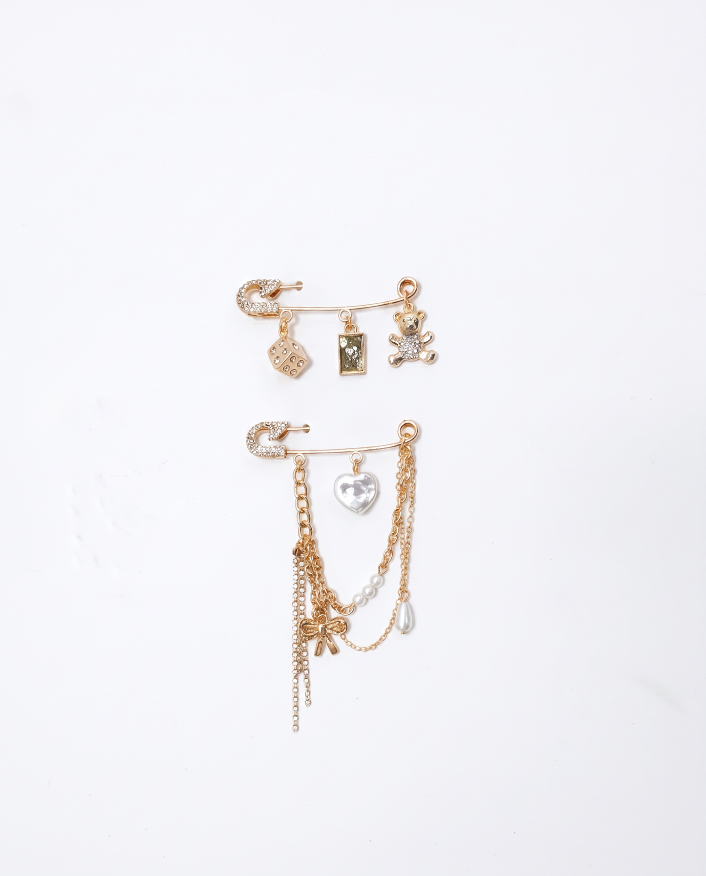Card 2 spille strass orso e fiocco - Oro