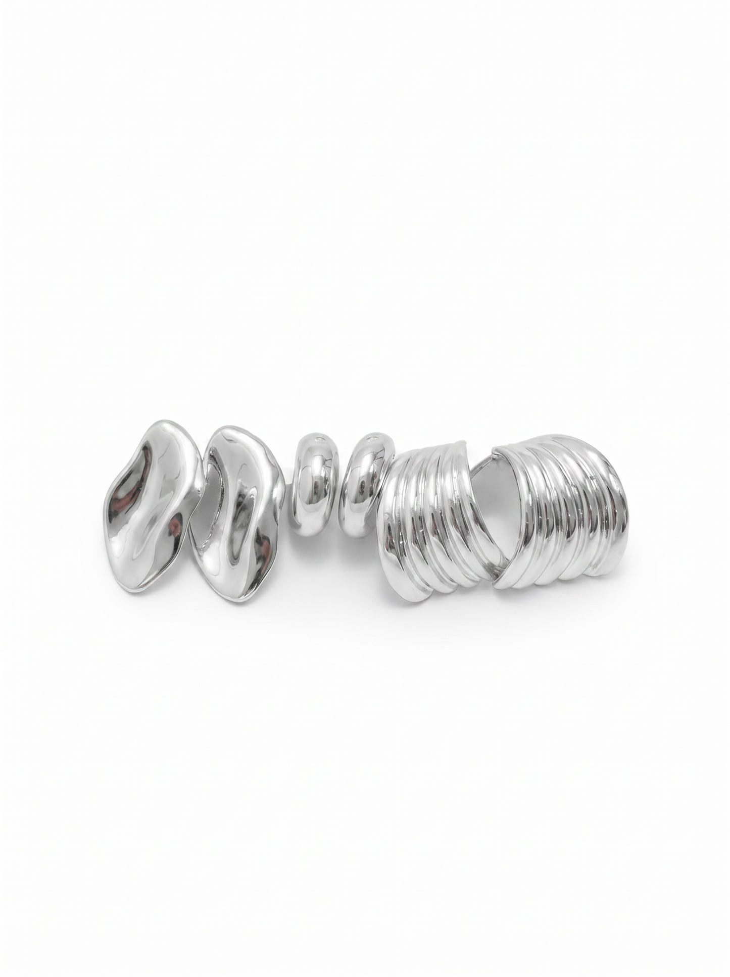 Orecchini: 3 paia grandi e trendy - Argento