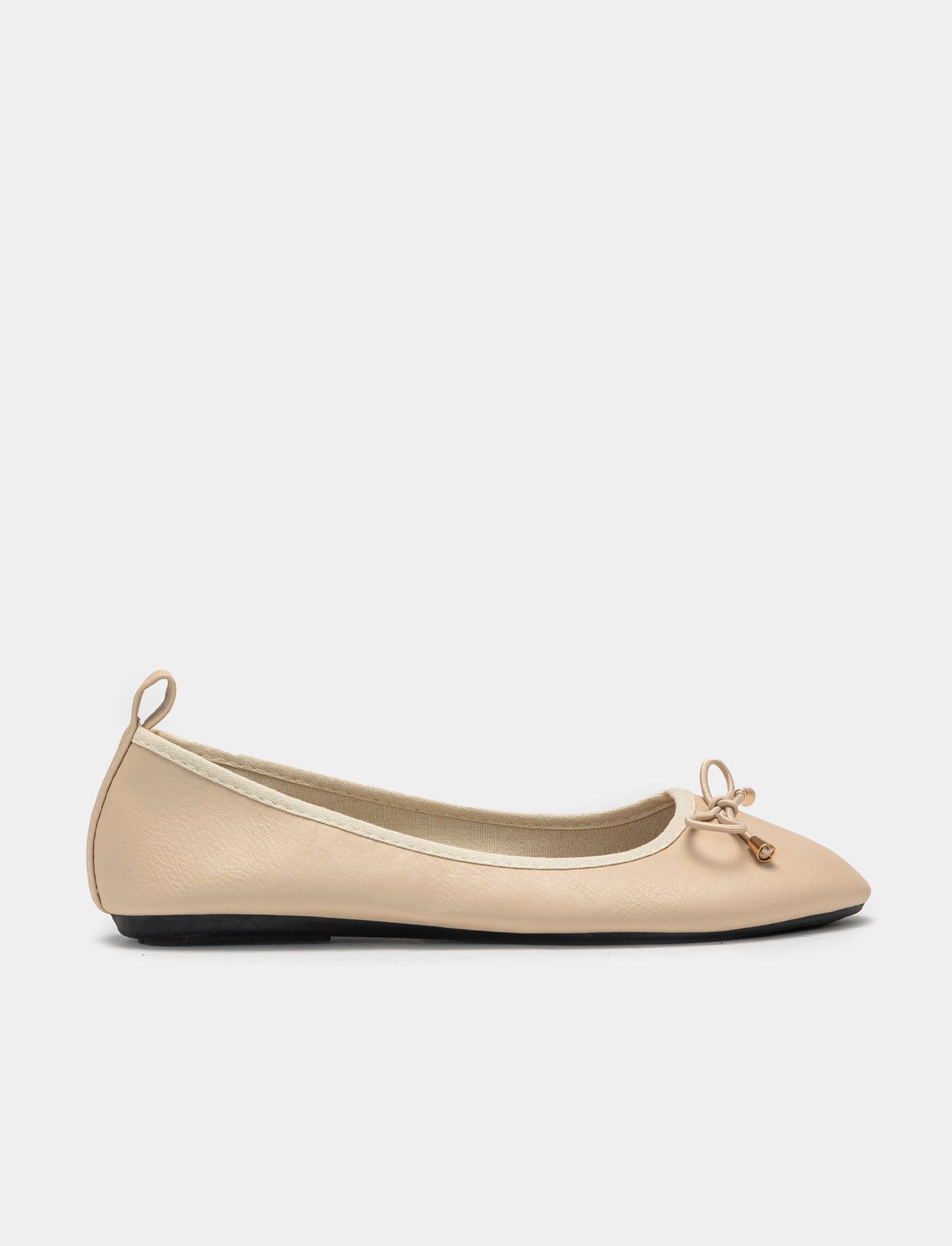 Poliurethane Ballerina with Bow - Three Color Options - Beige