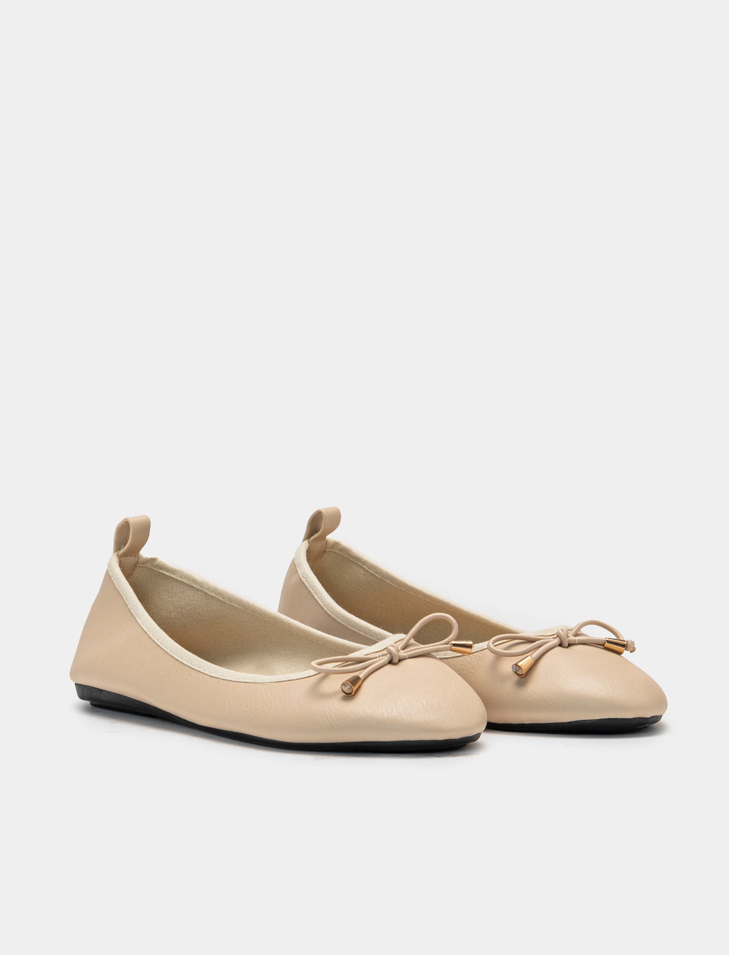 Poliurethane Ballerina with Bow - Three Color Options - Beige