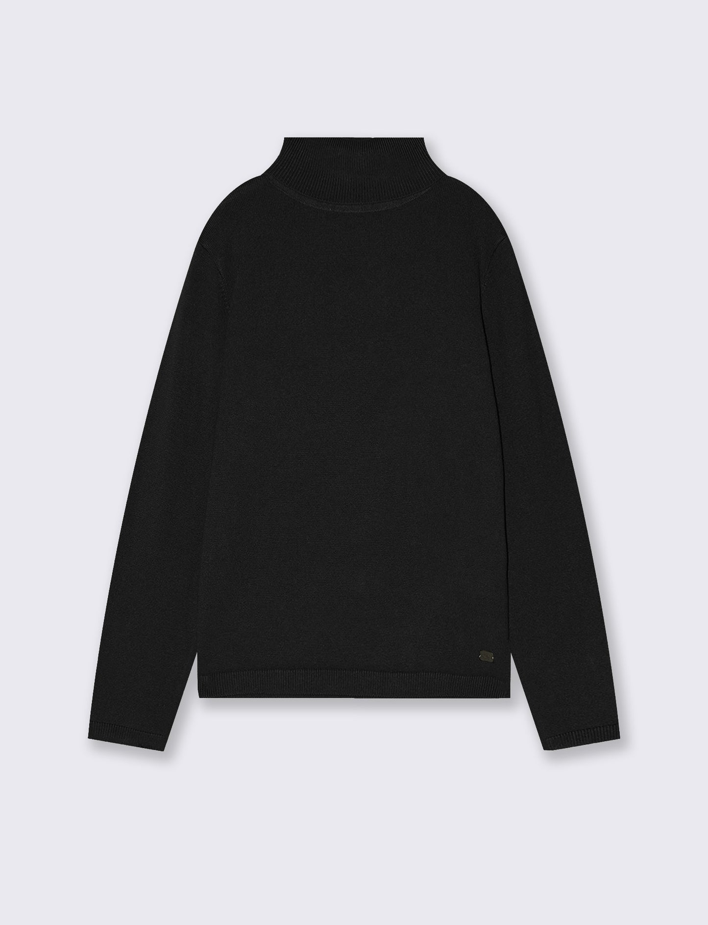 Maglia Collo Alto in Viscosa Nylon - Nero