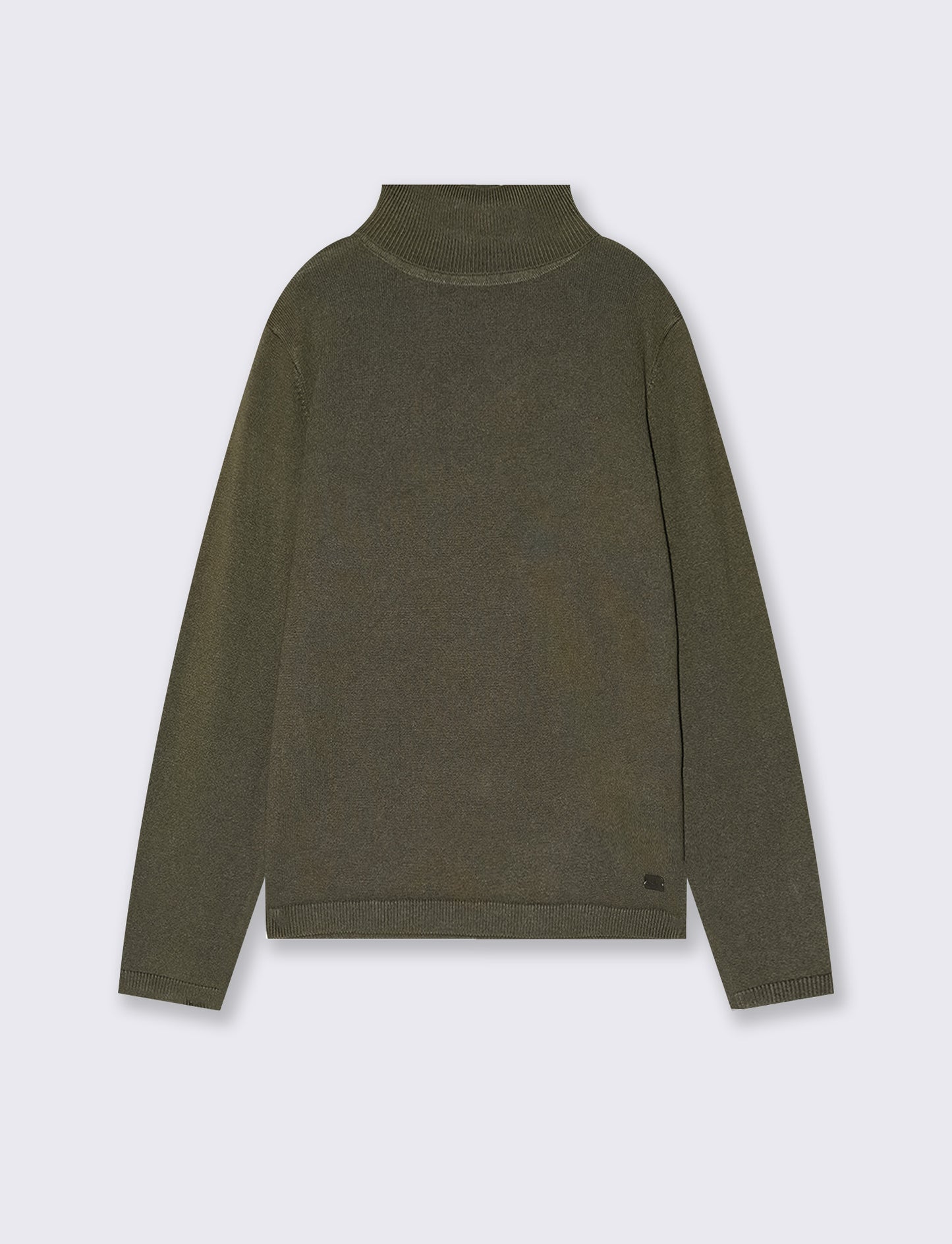 High Neck Viscose Nylon Sweater - Green