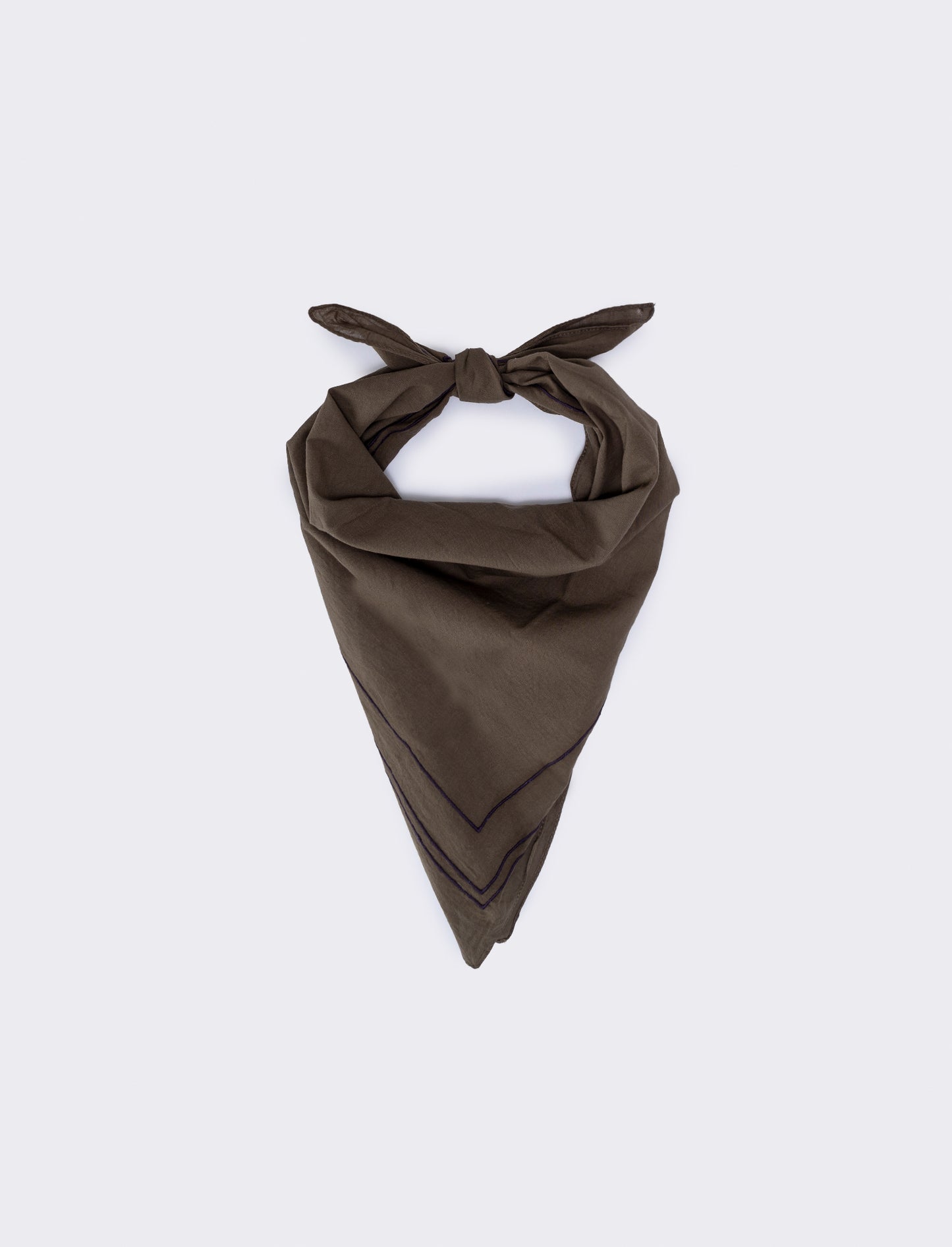 Foulard uomo con riga ricamata unita - Verde