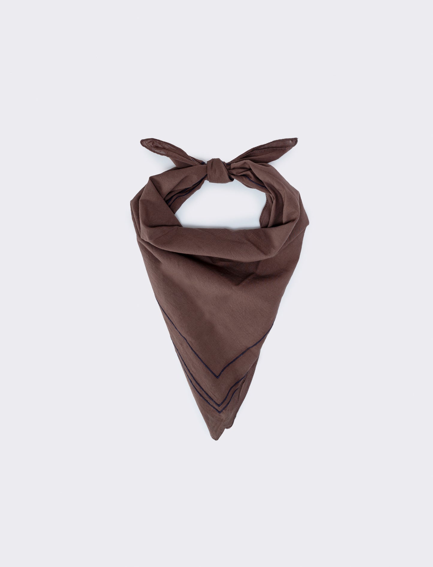 Foulard uomo con riga ricamata unita - Grigio fango