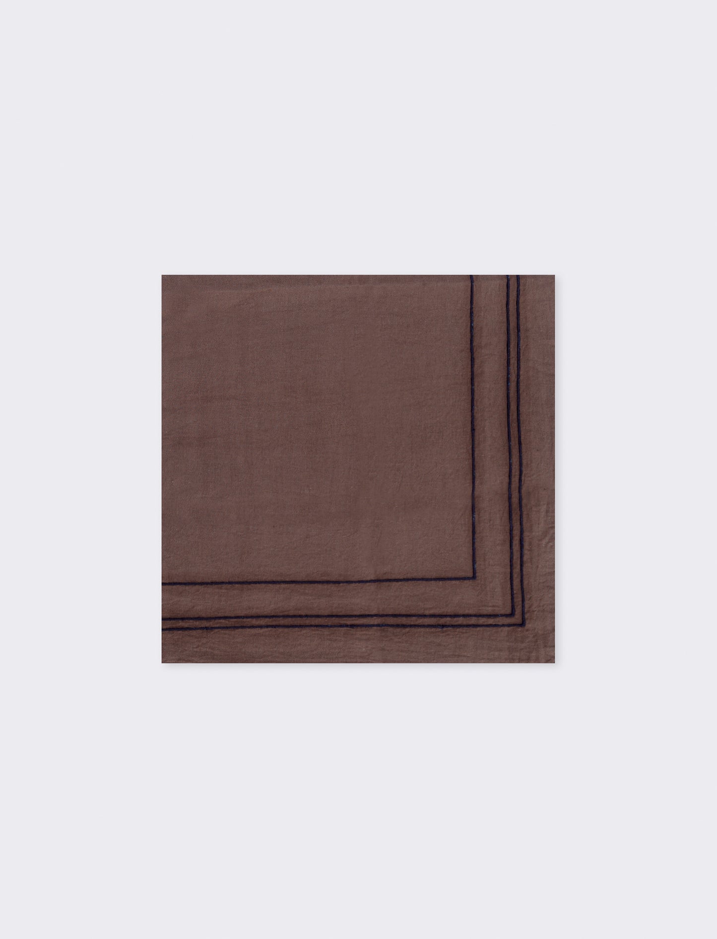 Foulard uomo con riga ricamata unita - Grigio fango