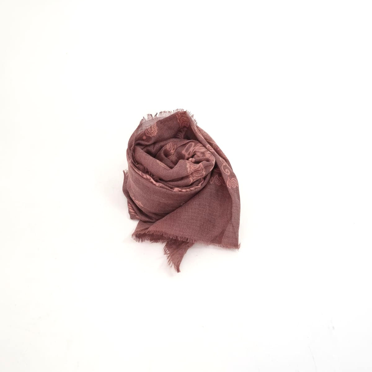 Linen Effect Paisley Scarf - Red