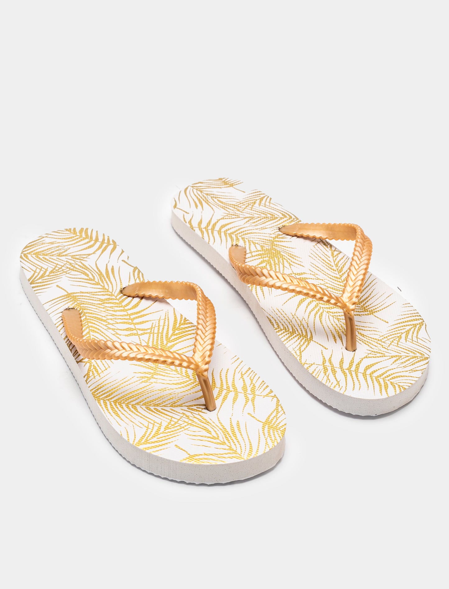 Infradito stampa tropicale da donna - Oro