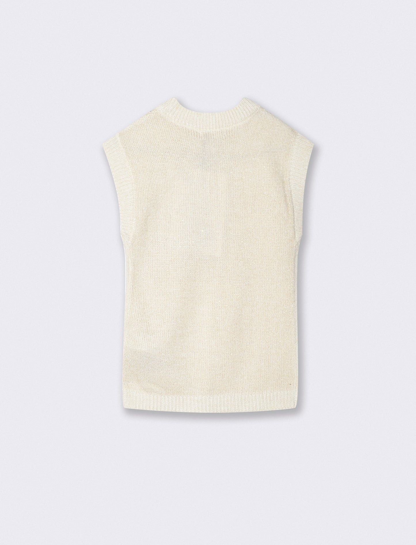 Sleeveless Lurex Dress with Braids - White