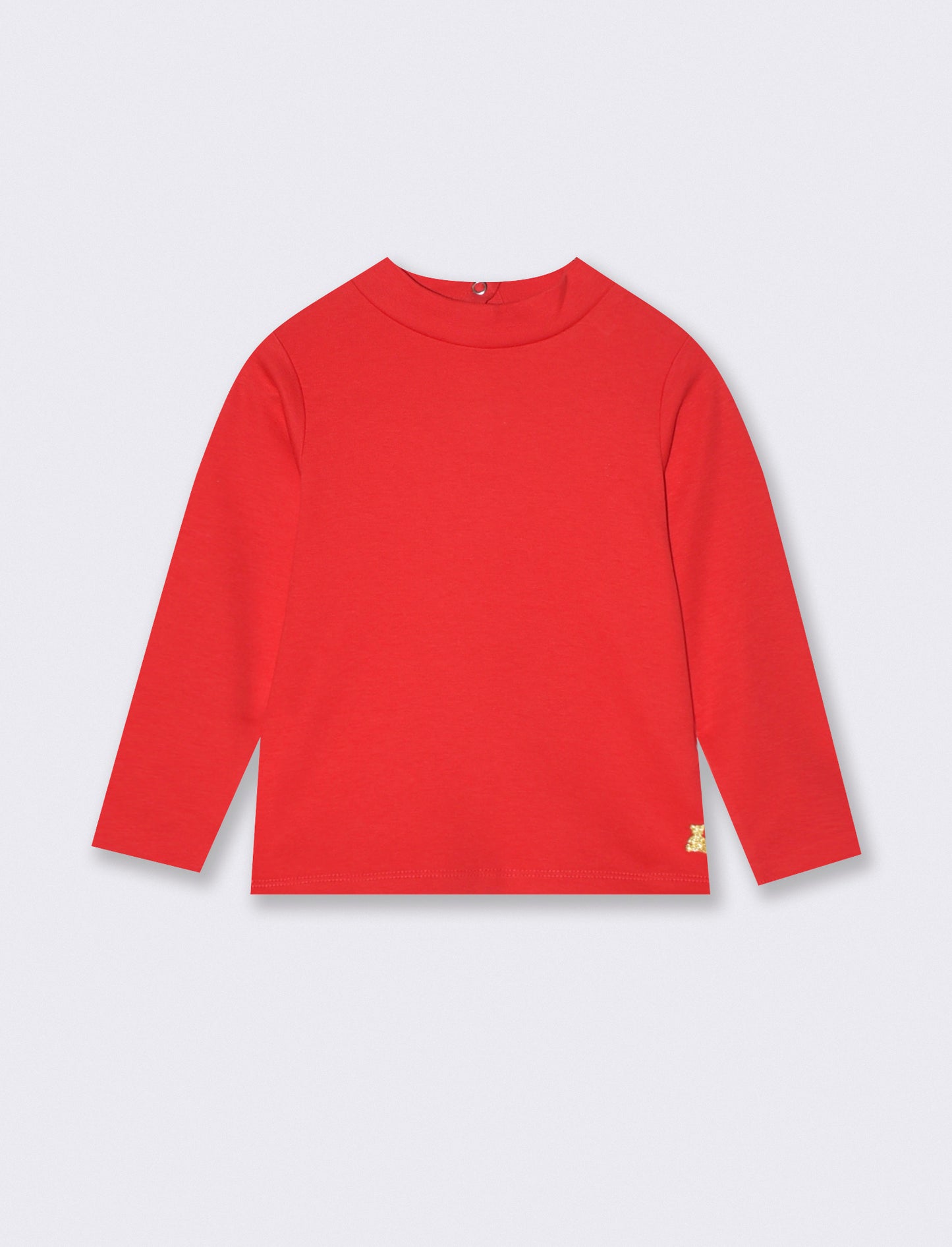 T-shirt collo alto manica lunga interlock - Rosso