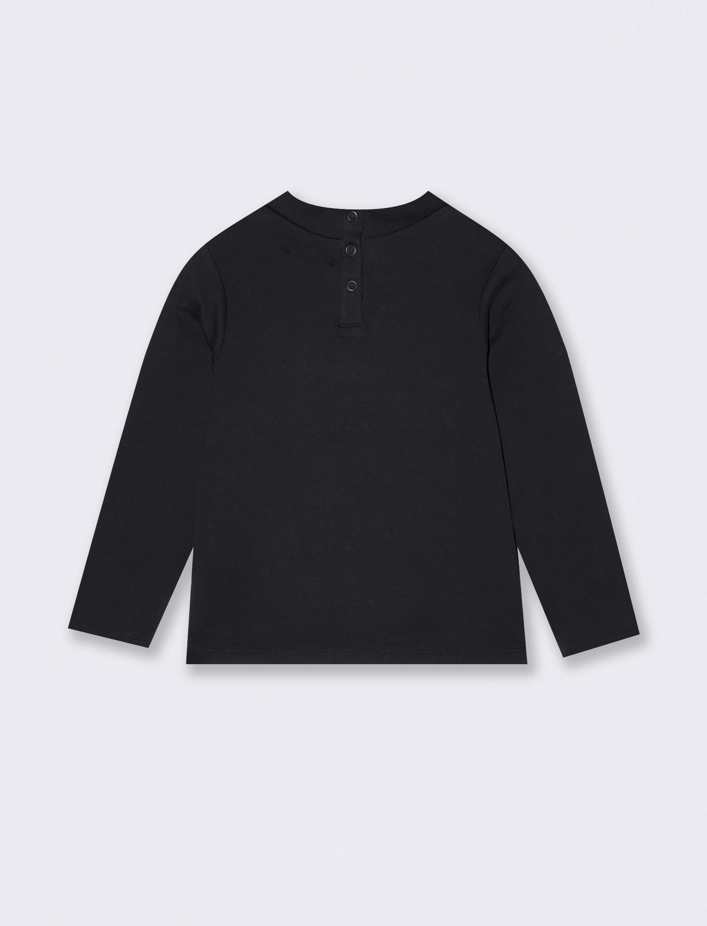 Long sleeve high neck interlock T-shirt - Black