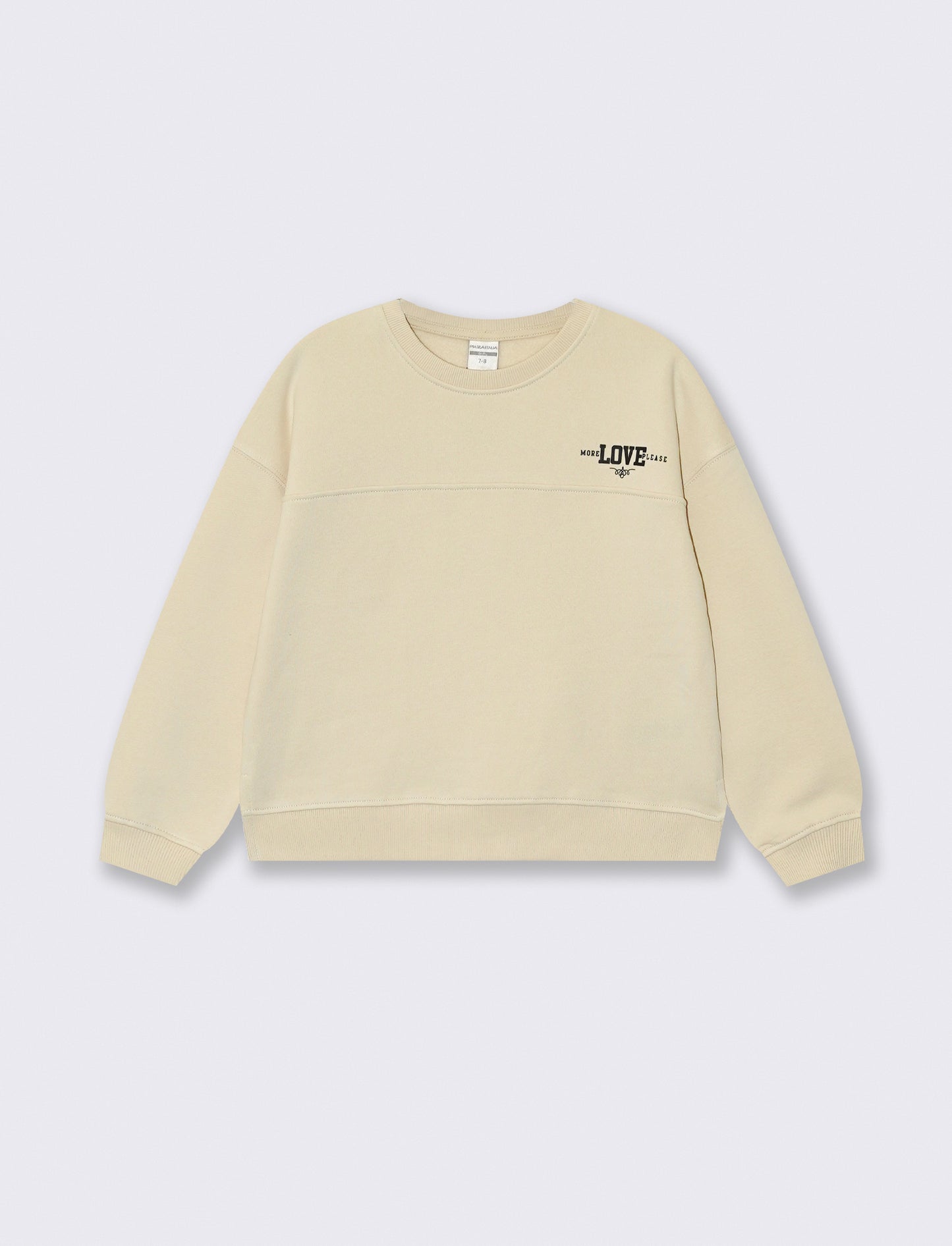 Felpa girocollo sporty-chic per bambina - Beige