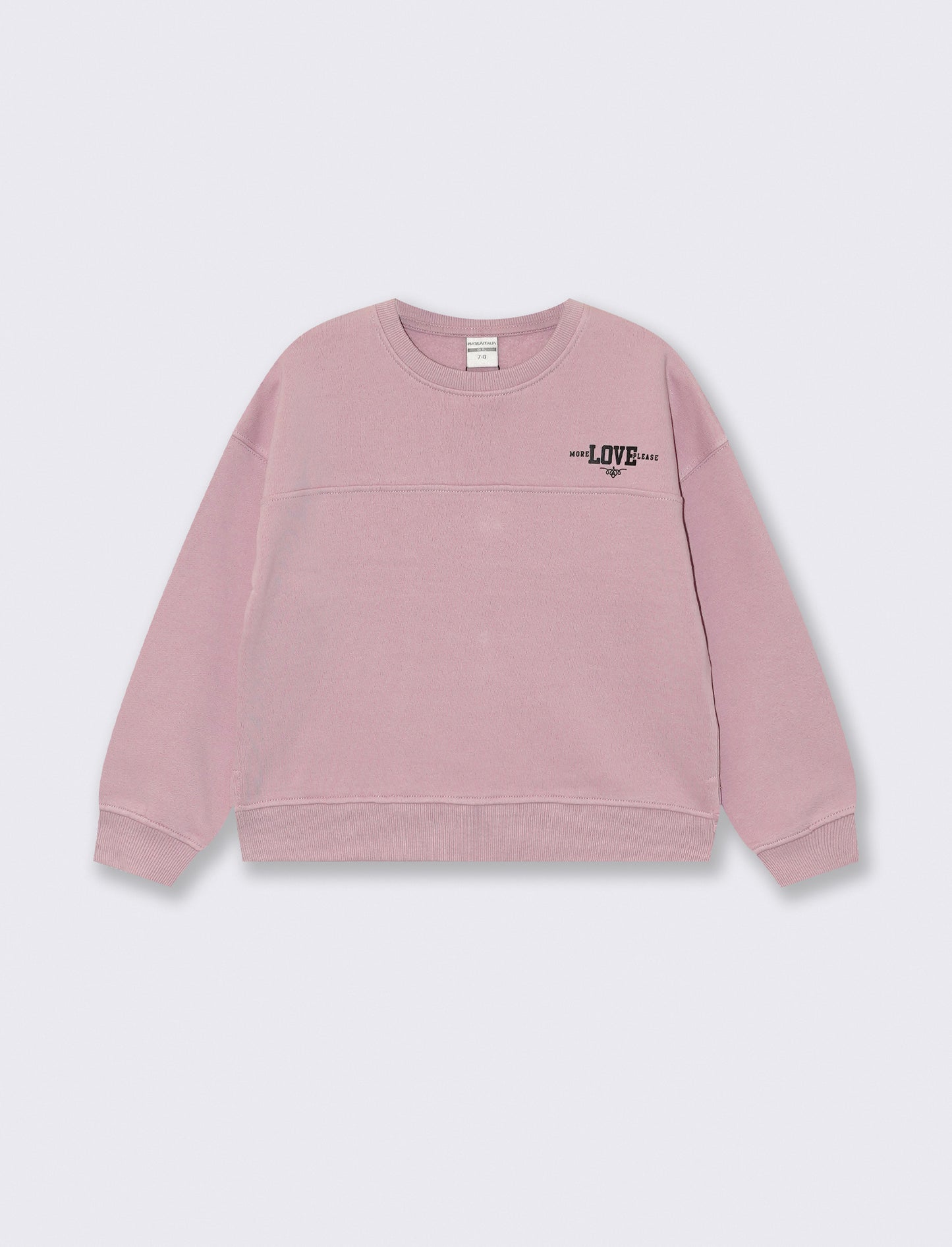 Felpa girocollo sporty-chic per bambina - Rosa polvere