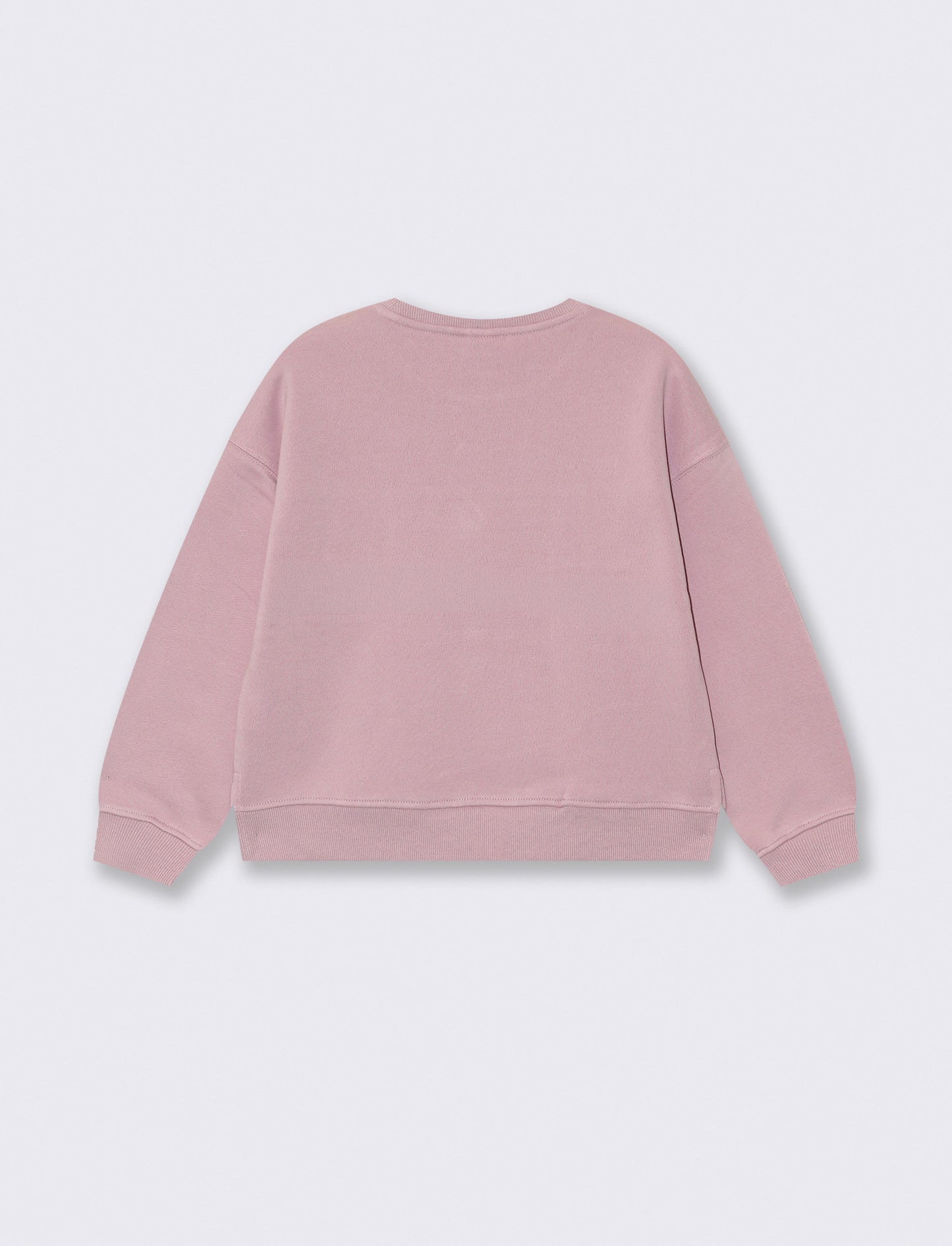 Felpa girocollo sporty-chic per bambina - Rosa polvere