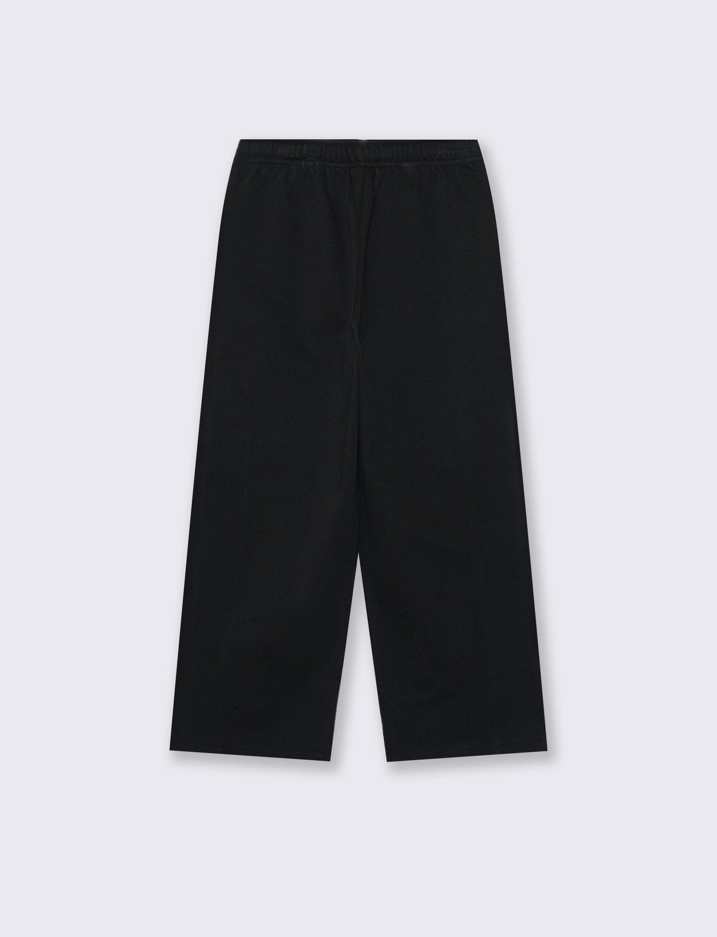 Jogger garzato da bambina gamba ampia - Nero