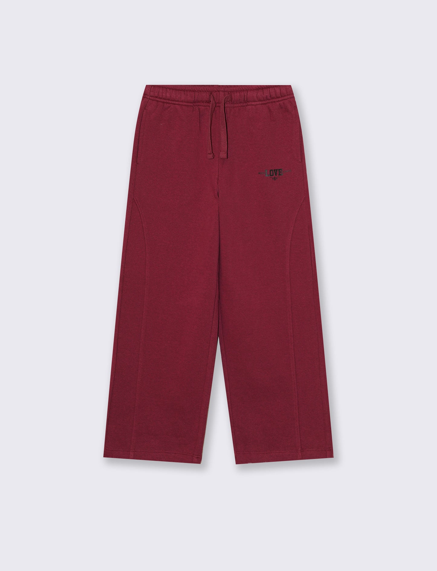 Jogger garzato da bambina gamba ampia - Ciliegia