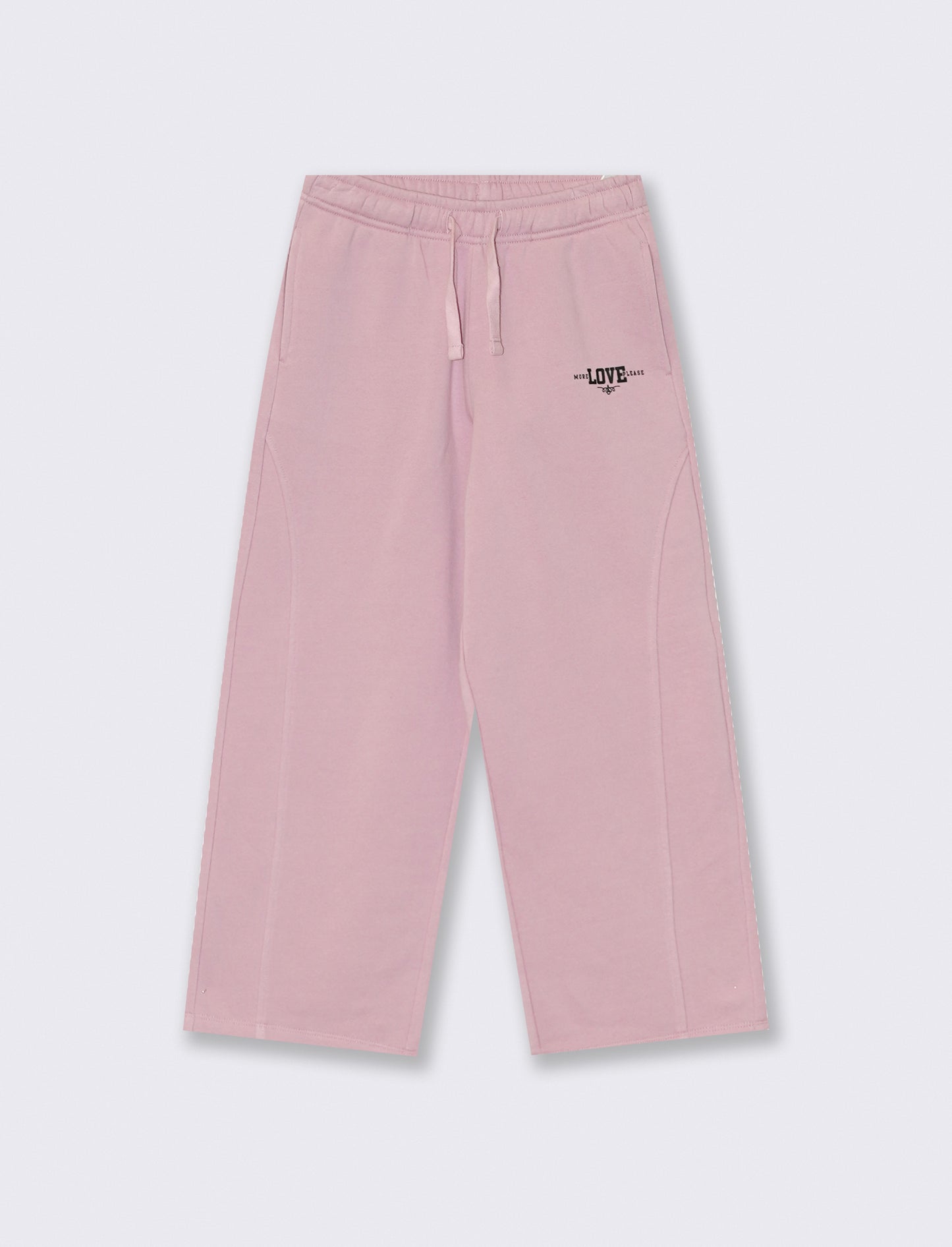 Jogger garzato da bambina gamba ampia - Rosa polvere