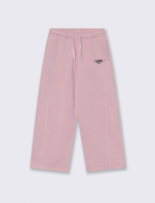 Girls' Wide Leg Fleece Joggers - Pink