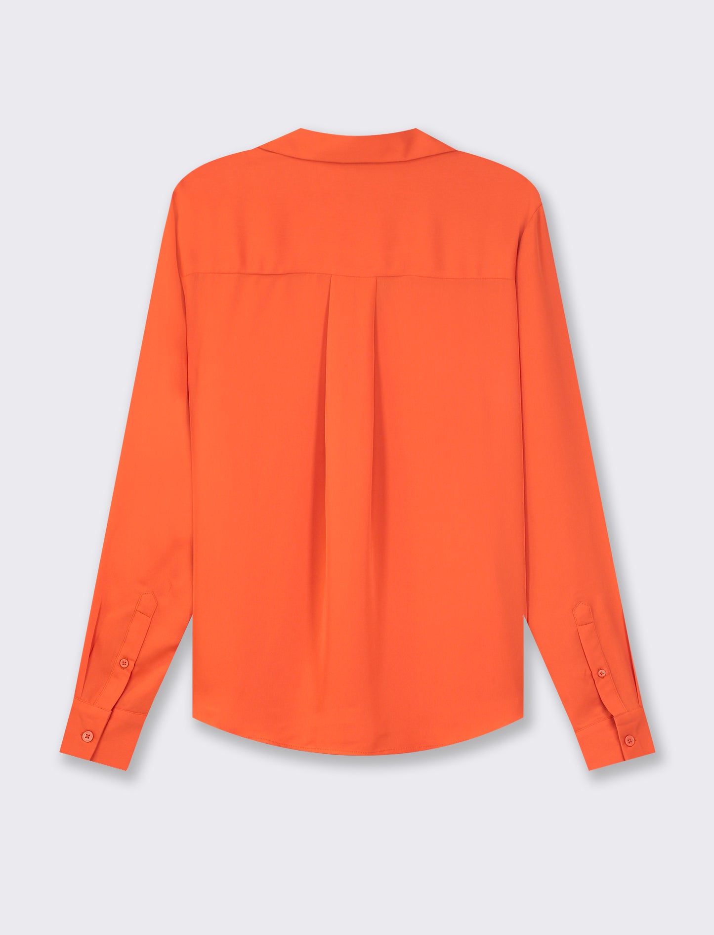 Georgette V-Neck Basic Fit Women's Shirt in Solid Color - Orange