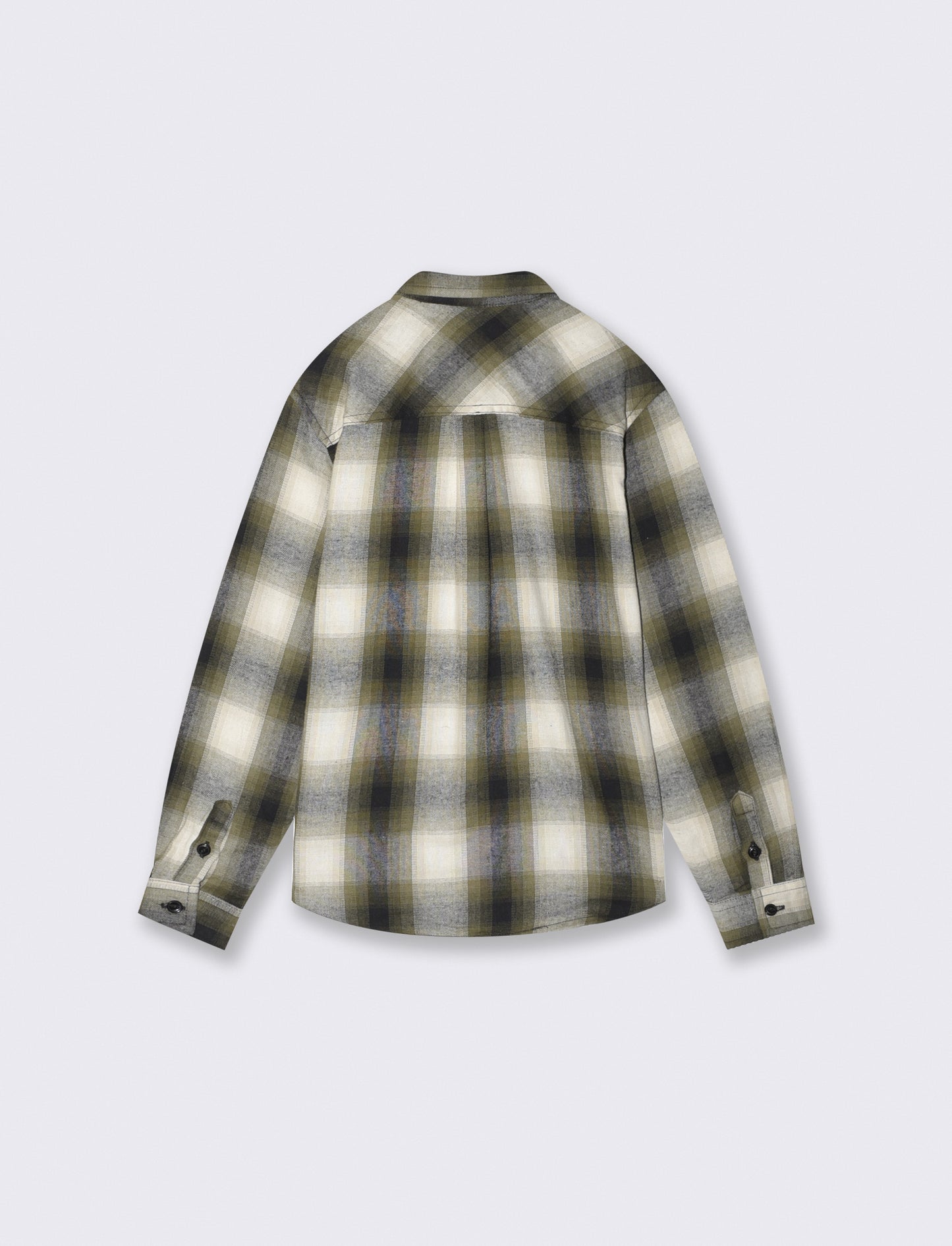 Plaid Flannel Long Sleeve Shirt - Green
