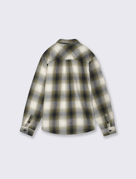 Camicia in flanella a quadri manica lunga - Verde