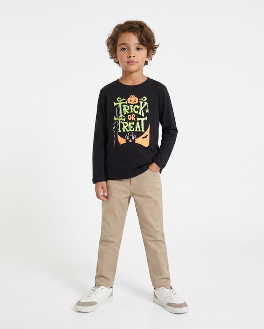 T-shirt Halloween with removable cape - Black