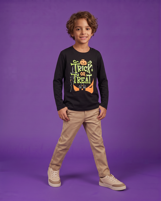 T-shirt Halloween con mantello removibile - Nero