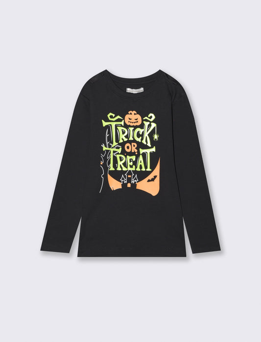 T-shirt Halloween con mantello removibile - Nero