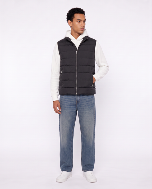 Sleeveless packable down jacket - Black