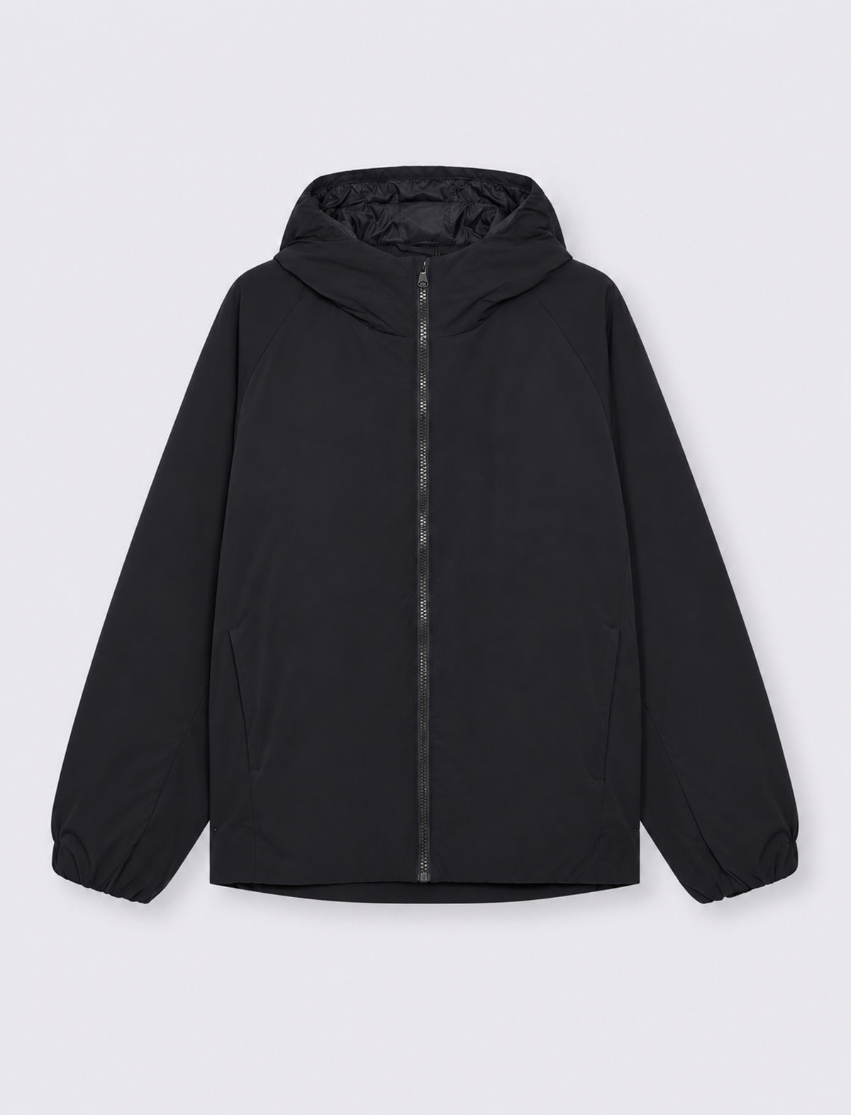 Ripstop hooded jacket with zipper - Blue