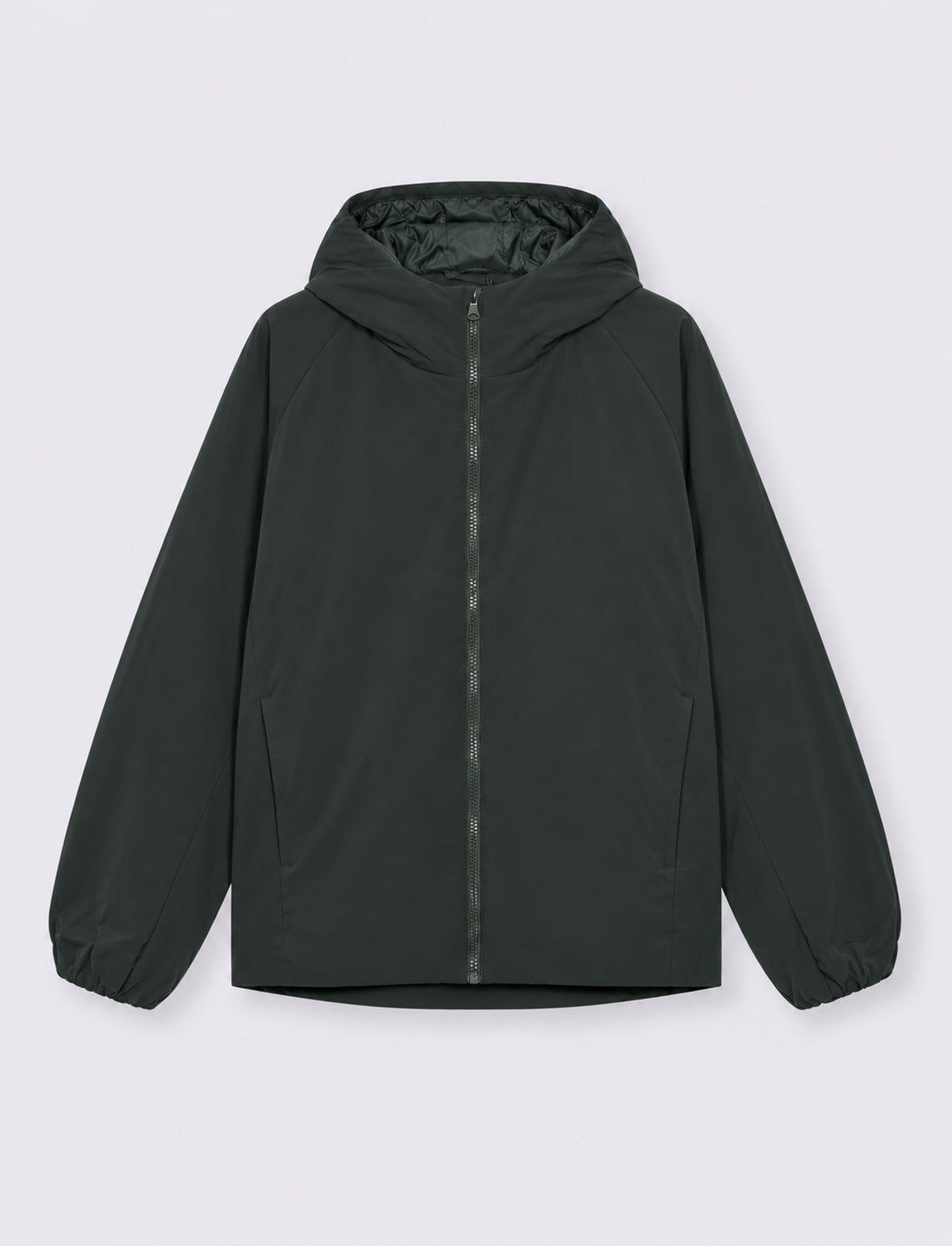 Ripstop hooded jacket with zipper - Green