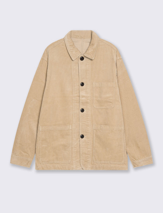 Elegant corduroy shirt jacket - Beige