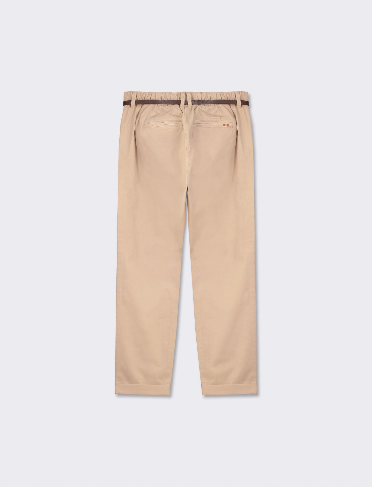 Pantalone chino colorato con cintura e tessuto comfort elasticizzato, vestibilità regular - Sabbia