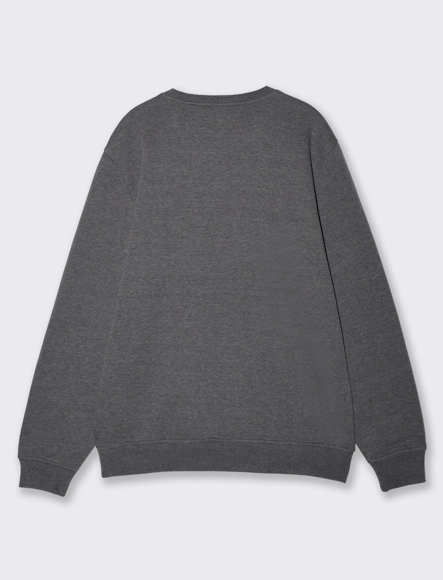Felpa girocollo melange con stampa flock - Nero