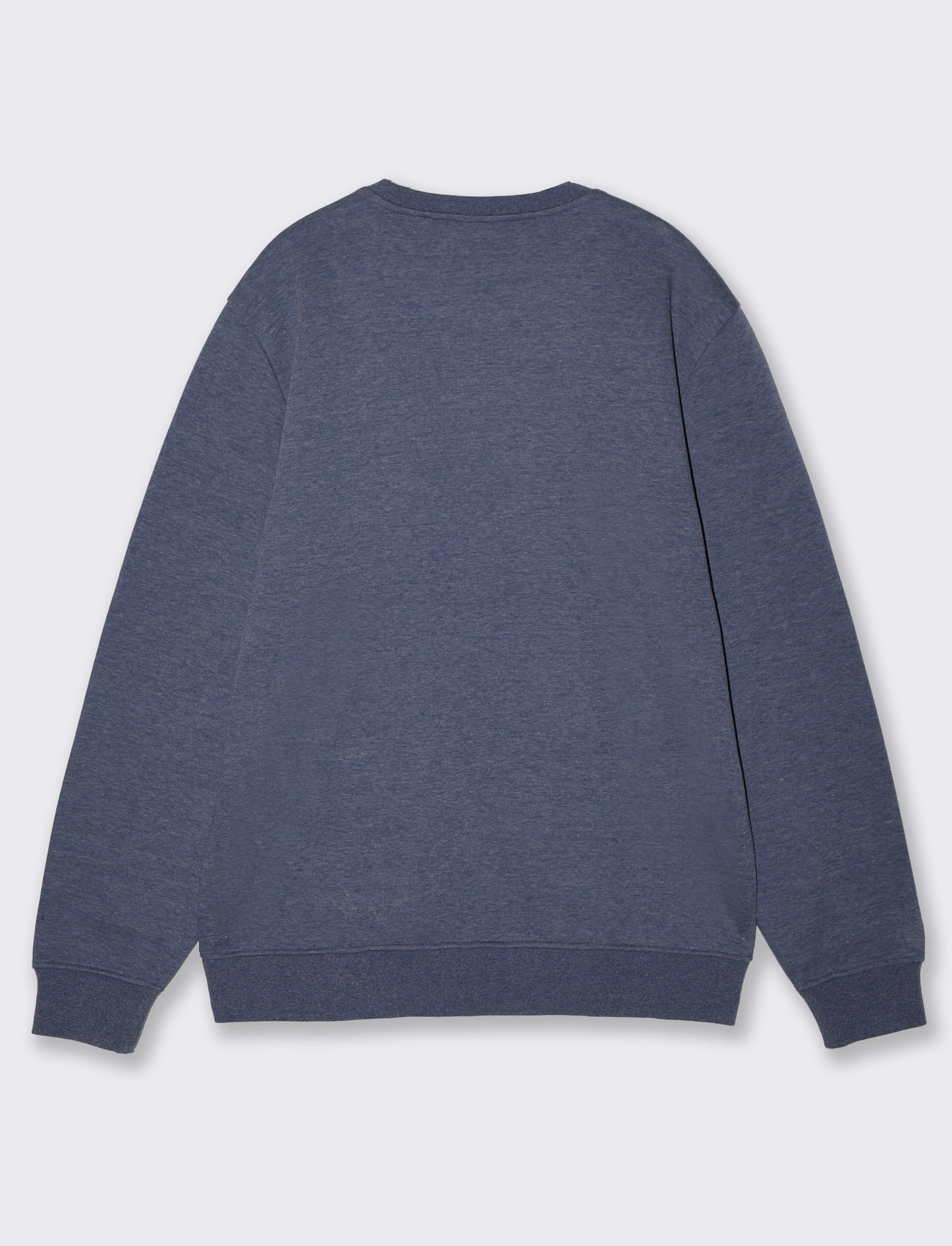 Felpa girocollo melange con stampa flock - Blu