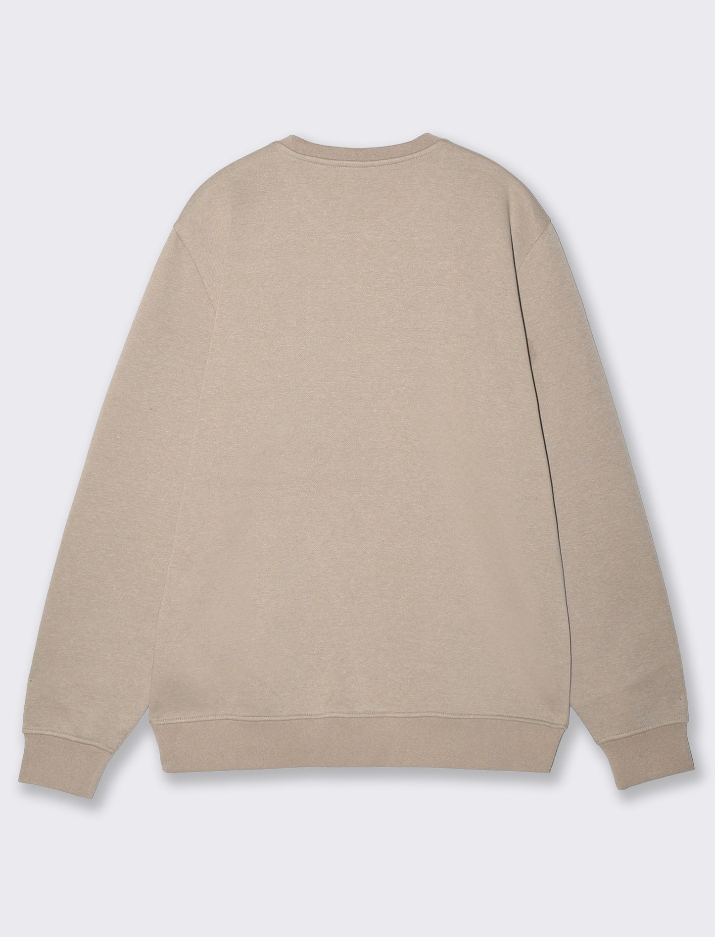 Felpa girocollo melange con stampa flock - Beige