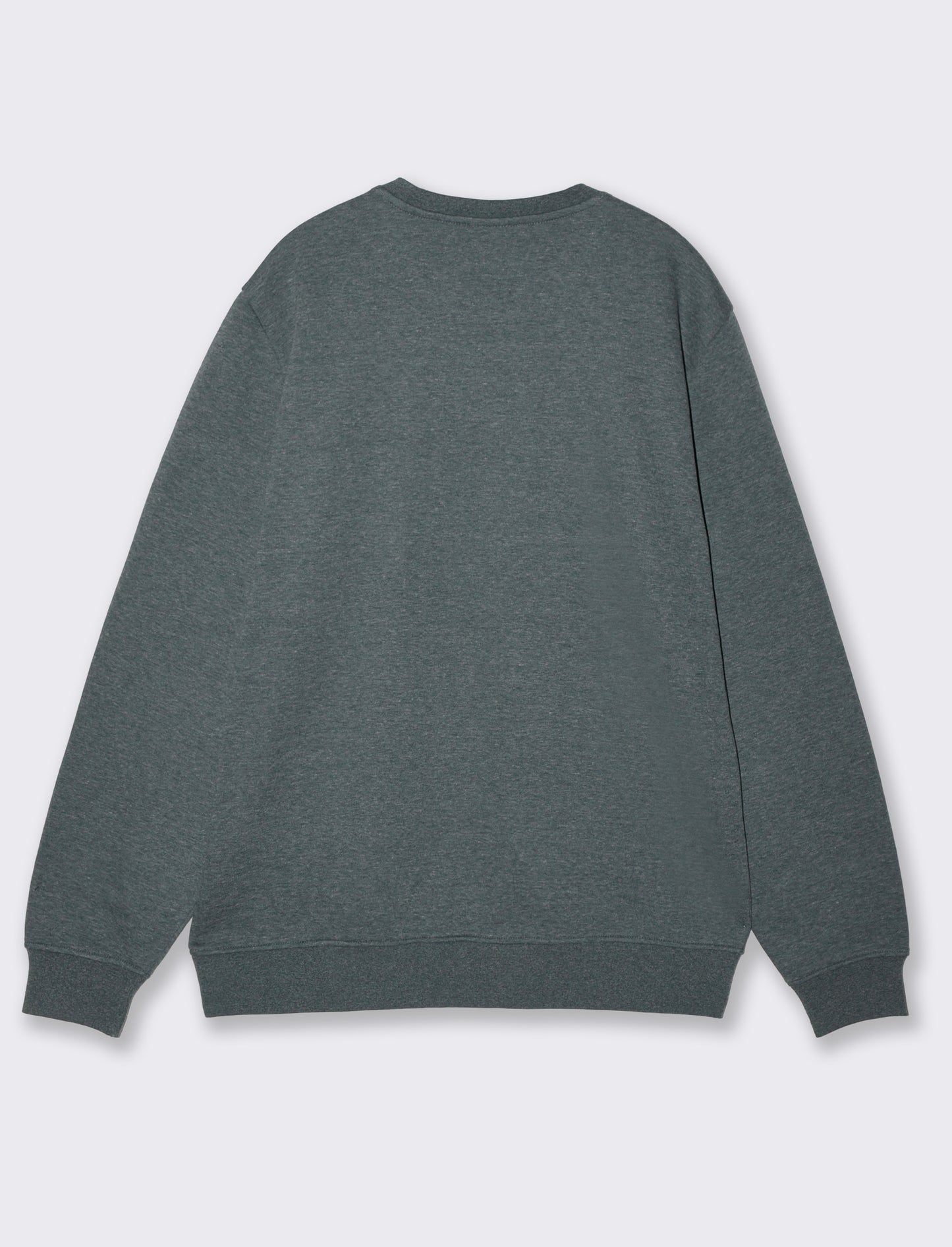 Felpa girocollo melange con stampa flock - Verde scuro