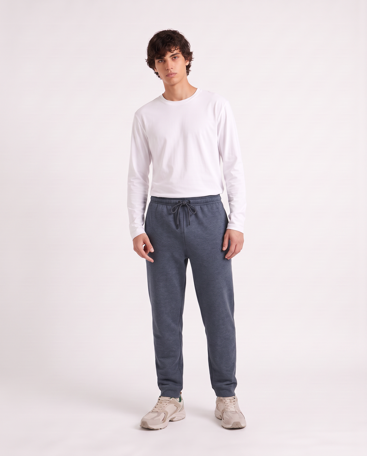 Melange Sweatpants Regular Fit - Blue