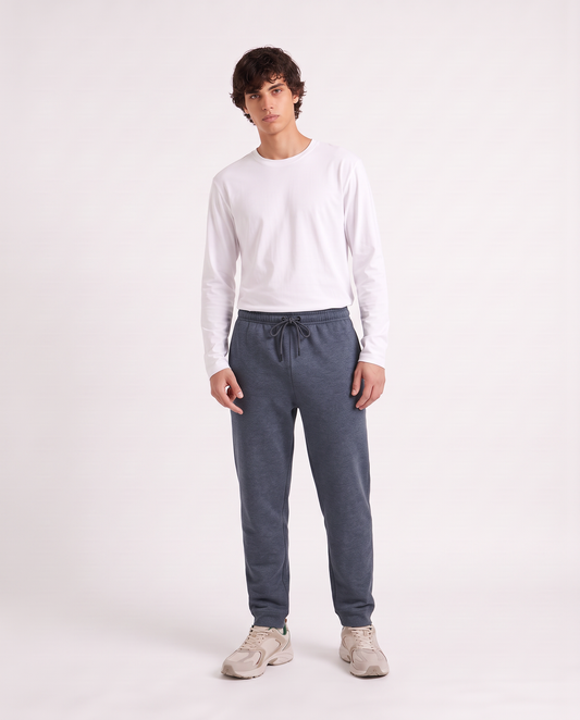 Melange Sweatpants Regular Fit - Blue
