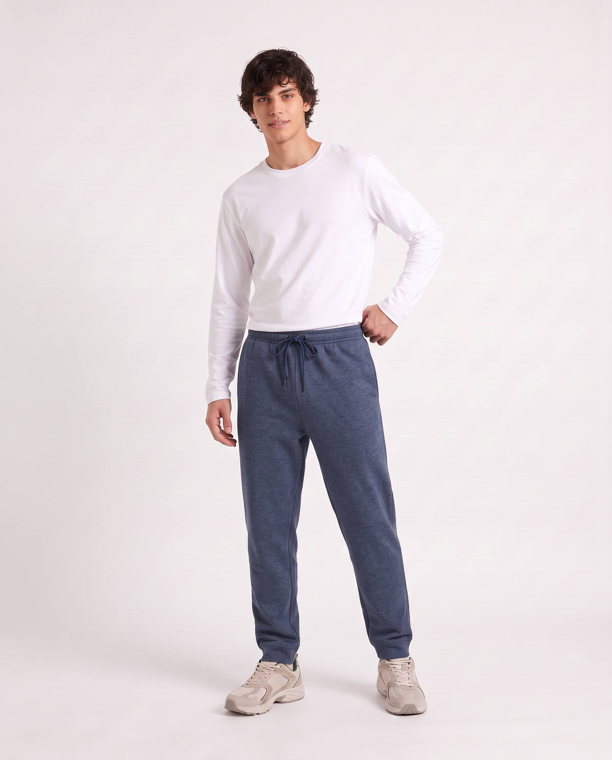 Melange Sweatpants Regular Fit - Blue