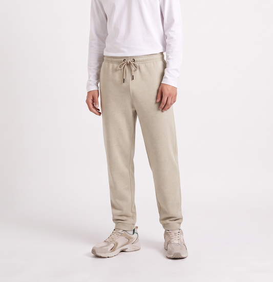 Melange Sweatpants Regular Fit - Beige