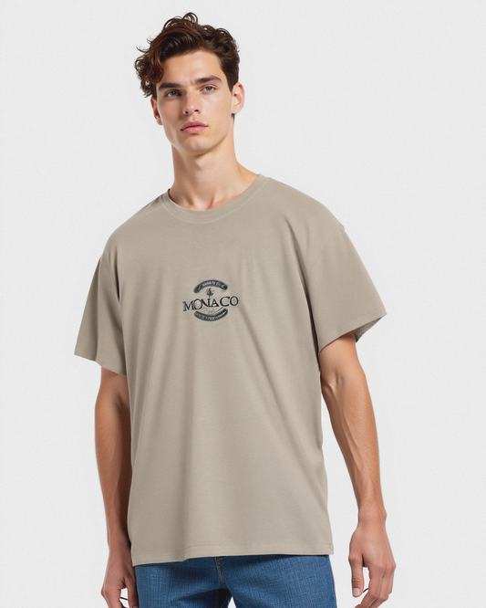 Cotton T-shirt with contrast print - Grey
