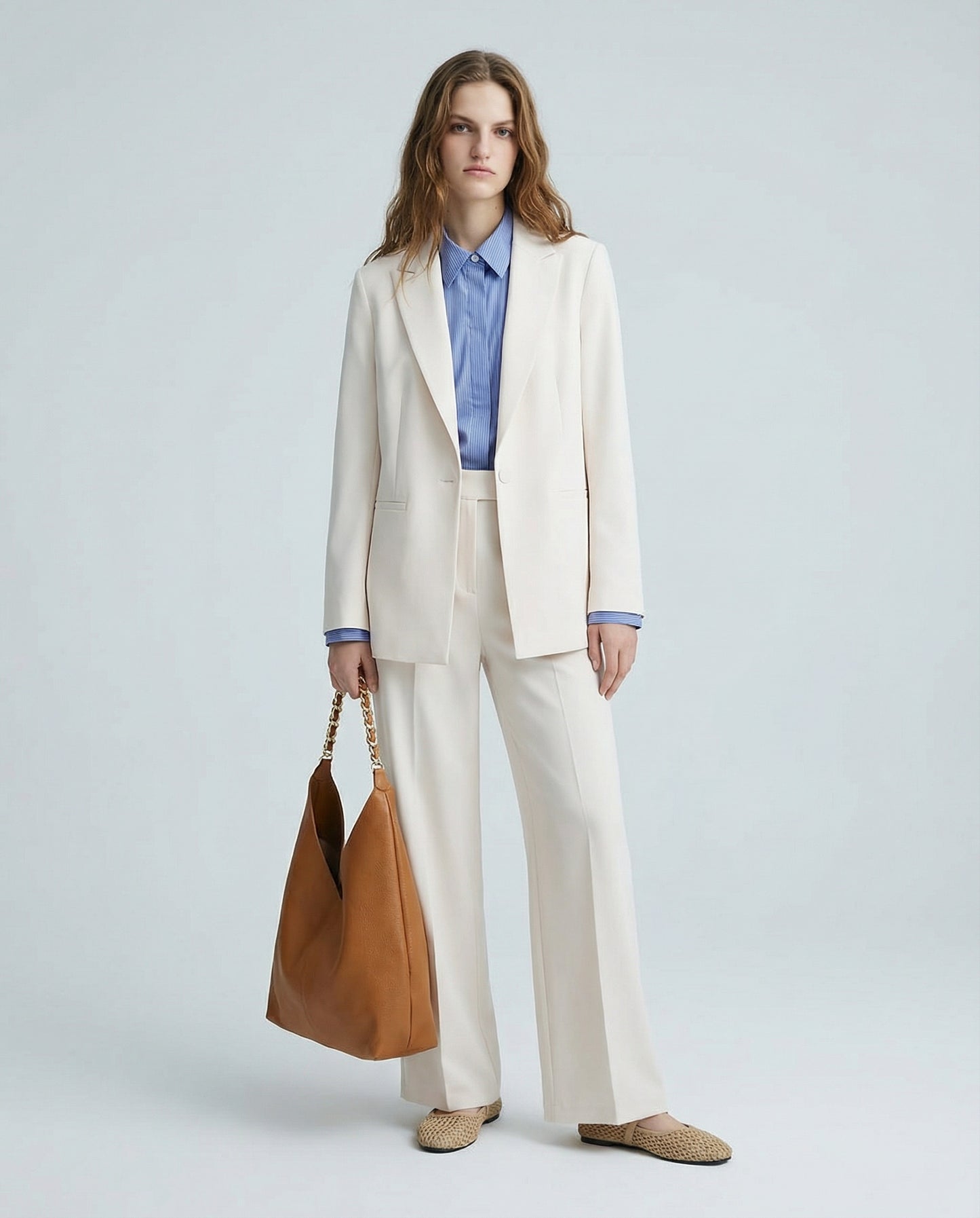 Pantalone linea dritta - Bianco panna