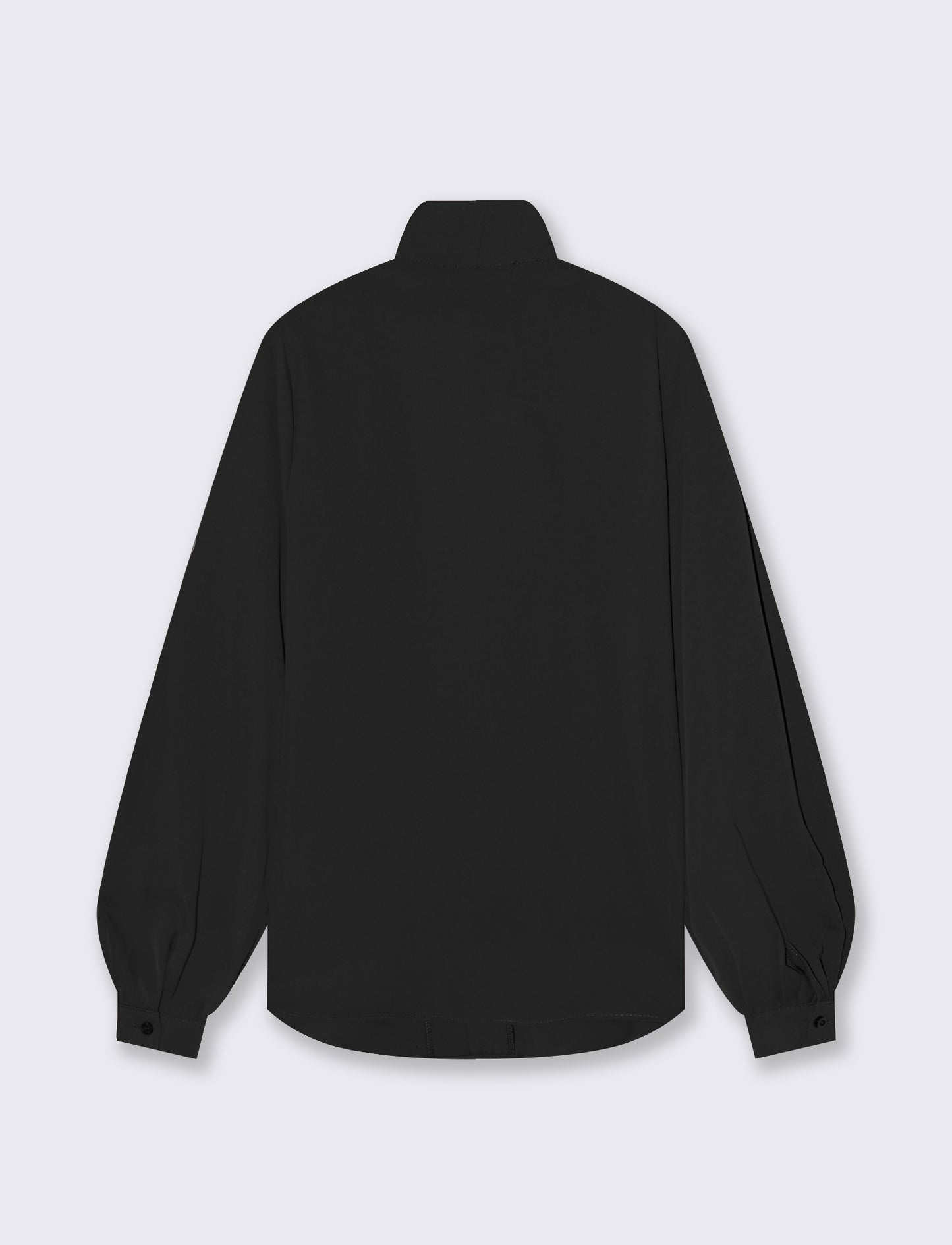 Casacca con fiocco e collo alto - Nero