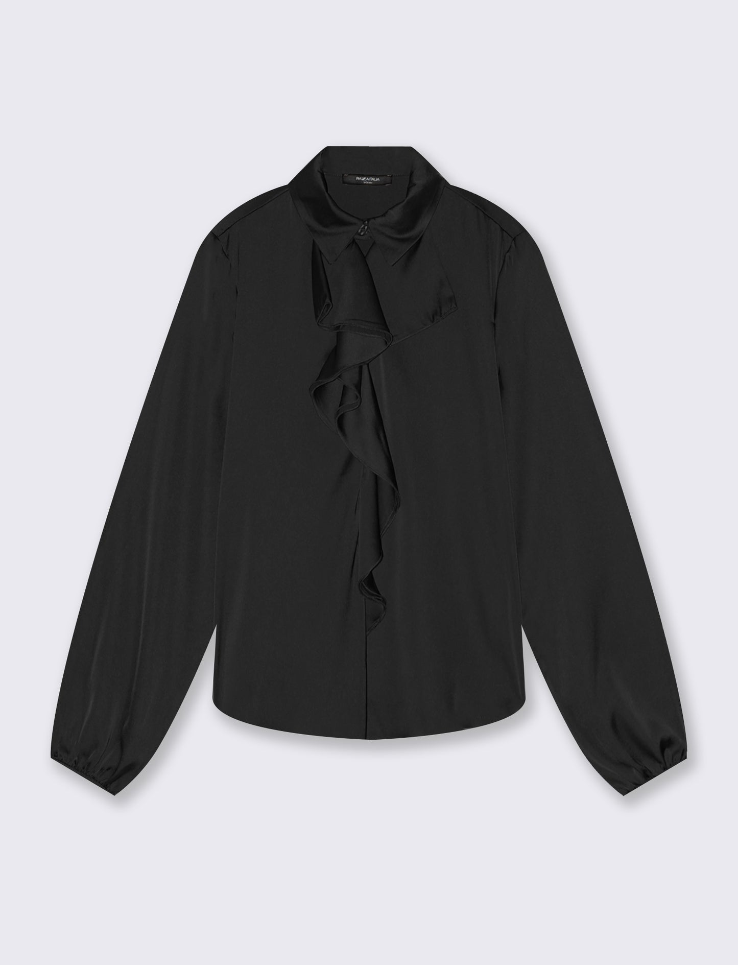 Long sleeve blouse with ruffles - Black