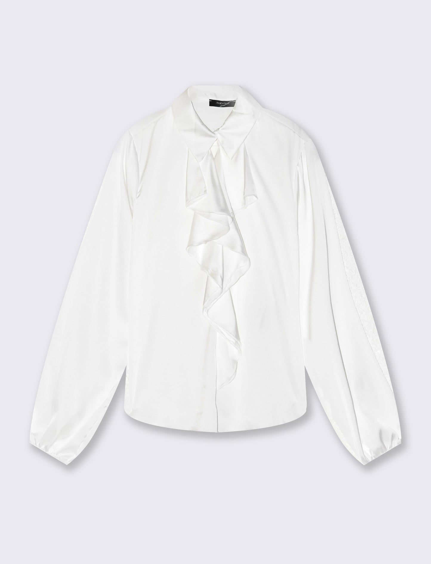 Casacca manica lunga con rouches - Bianco panna