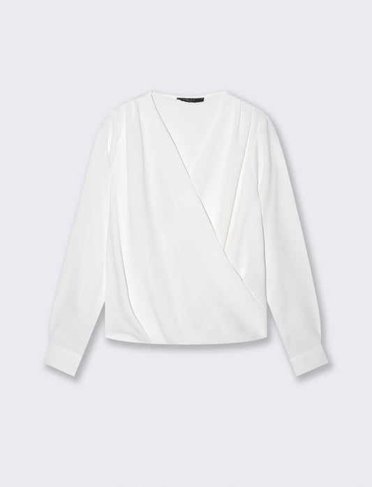 Crossed tunic in lightweight fabric - White