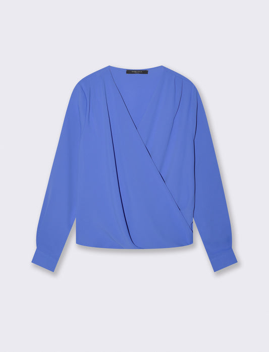 Crossed tunic in lightweight fabric - Sky blue